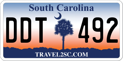 SC license plate DDT492