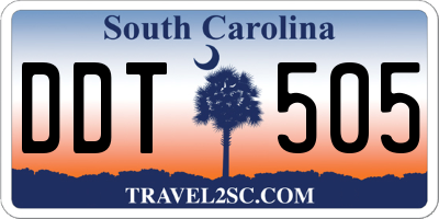 SC license plate DDT505