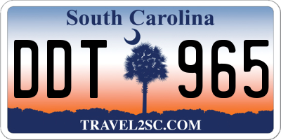 SC license plate DDT965