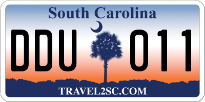 SC license plate DDU011