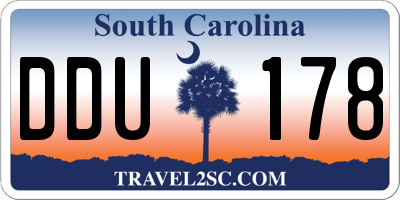 SC license plate DDU178