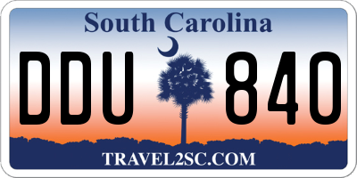 SC license plate DDU840