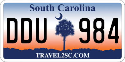SC license plate DDU984