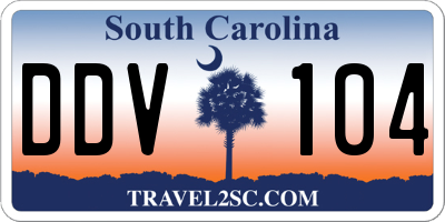 SC license plate DDV104