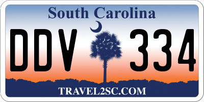 SC license plate DDV334