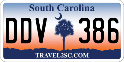 SC license plate DDV386