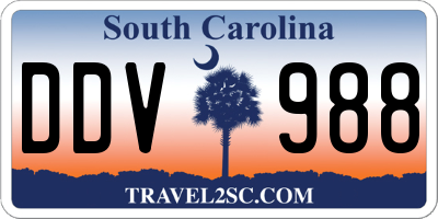 SC license plate DDV988