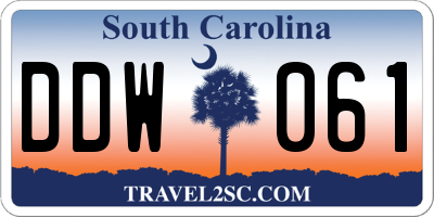 SC license plate DDW061