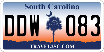 SC license plate DDW083