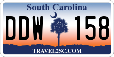 SC license plate DDW158