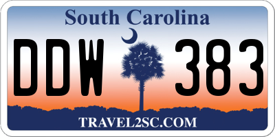 SC license plate DDW383