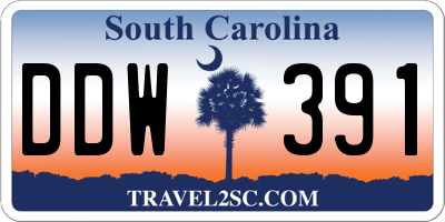 SC license plate DDW391