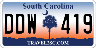 SC license plate DDW419
