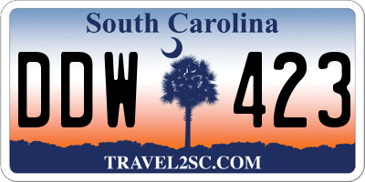 SC license plate DDW423