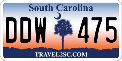 SC license plate DDW475