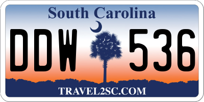 SC license plate DDW536