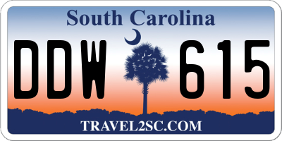 SC license plate DDW615