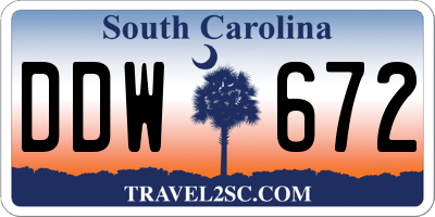 SC license plate DDW672