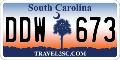 SC license plate DDW673