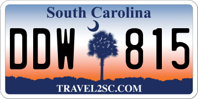SC license plate DDW815
