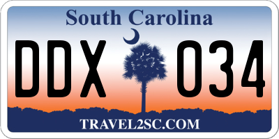 SC license plate DDX034