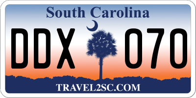 SC license plate DDX070