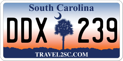 SC license plate DDX239