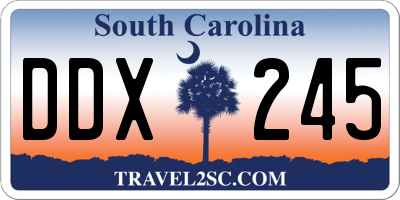 SC license plate DDX245