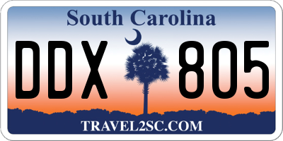 SC license plate DDX805
