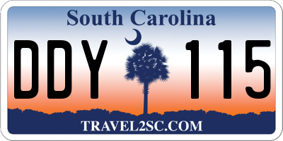 SC license plate DDY115