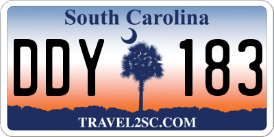 SC license plate DDY183