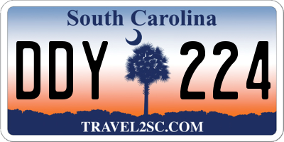 SC license plate DDY224