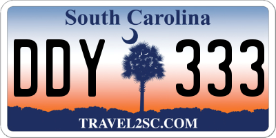 SC license plate DDY333