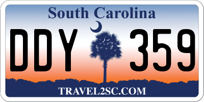 SC license plate DDY359