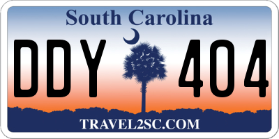 SC license plate DDY404