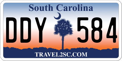 SC license plate DDY584