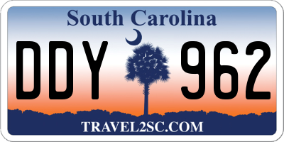 SC license plate DDY962