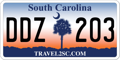 SC license plate DDZ203