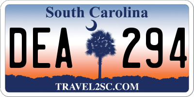 SC license plate DEA294
