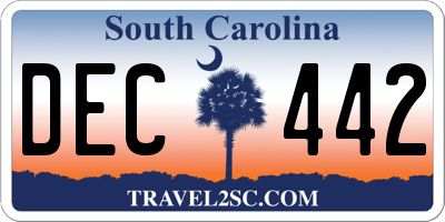 SC license plate DEC442