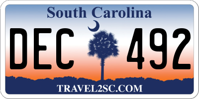 SC license plate DEC492
