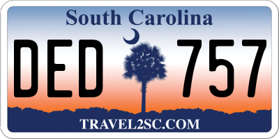 SC license plate DED757