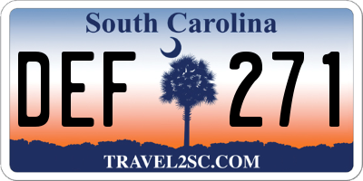 SC license plate DEF271