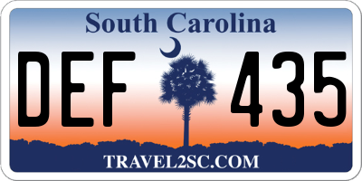 SC license plate DEF435
