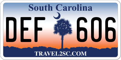 SC license plate DEF606