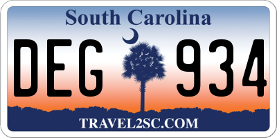SC license plate DEG934