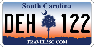 SC license plate DEH122
