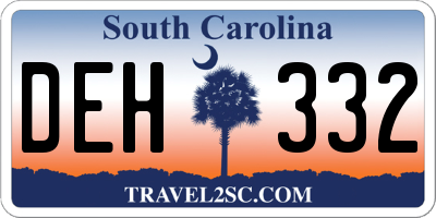 SC license plate DEH332