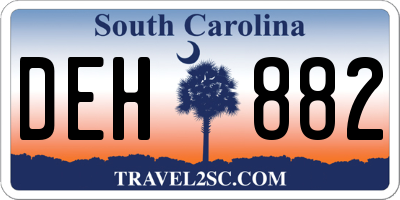 SC license plate DEH882