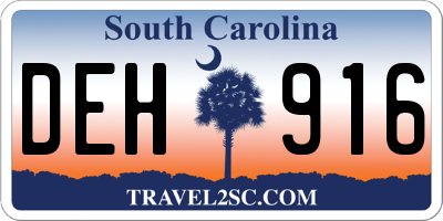 SC license plate DEH916